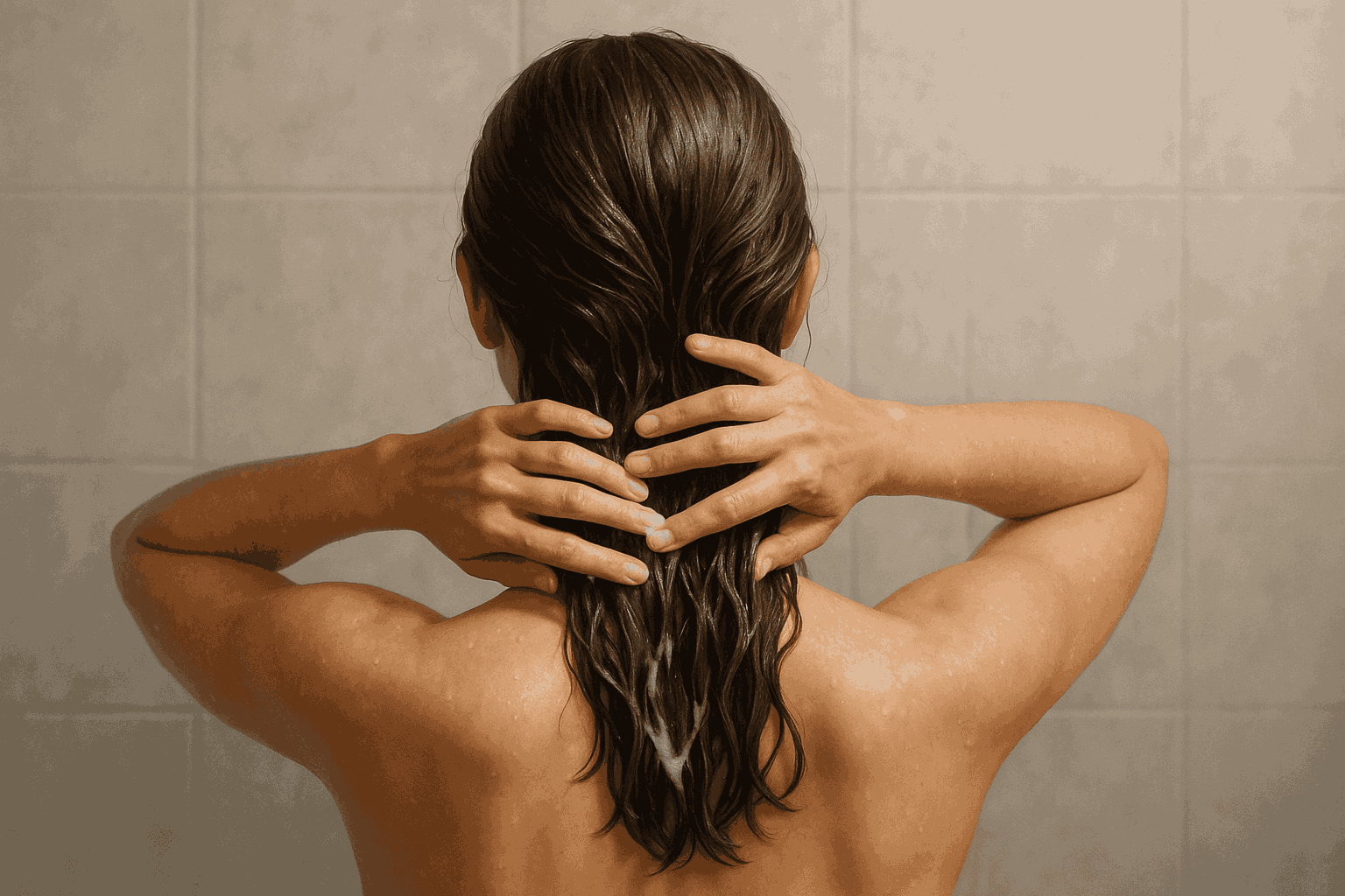 نحوه استفاده از نرمکننده موی داخل حمام